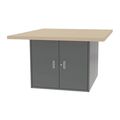 Greene Manufacturing Student Bench, 4 Lockers, 2" Steel Top, 54" W, 33-1/2" Height CBL-5464-4.S