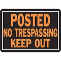 Hy-Ko No Trespass Sign, Metal, 10"x14", PK12, 813 813