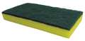 Westward Sponge Scrubber, 9x4-1/2 In, Green/Yellow 13A761