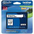 Brother Adhesive TZ Tape (R) Cartridge 0.47"x26-1/5ft., Black/White, Width: 1/2 in TZe231