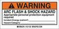 Brady Arc Flash Label, 4 In. W, 2 In. H, PK100 121132