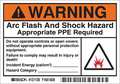 Brady Arc Flash Label, 3-1/2 In. H, PK100, 121135 121135