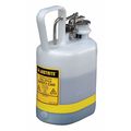 Justrite 1 gal White Polyethylene Type I Safety Can Flammables 12162