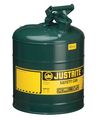 Justrite 5 gal Green Steel Type I Safety Can Oil 7150400
