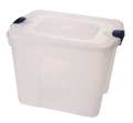 Homz Storage Tote, Clear/Navy, Polypropylene, 23 3/4 in L, 18 in W, 17 1/4 in H, 22 gal Volume Capacity 8520GRCL.08