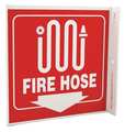 Zing Fire Hose Sign, 7 in Height, 7 in Width, Plastic, L-Shape Projection, English 2559