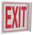 Zing Exit Sign, English, 7" W, 7" H, Plastic, White 2567