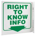 Zing Right To Know Sign, L-Shape, Plastic 2527