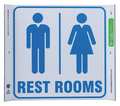 Zing Restroom Sign, 10 in Height, 10 in Width, Plastic, English 2642