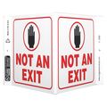 Zing Not An Exit Sign, English, 12" W, 7" H, Plastic, White 2580