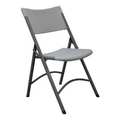 Zoro Select Folding Chair, Blow Molded, Gray, 300 lb. 13V429