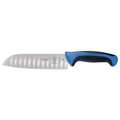 Mercer Cutlery Santoku Knife, Granton Edge, 7 In., Blue M22707BL