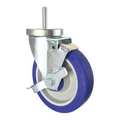 Cc Crest Swivel Stem Caster, Side Strap, Rubber, 5", Overall Height: 6" CDP-Z-267