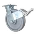 Cc Nylex Swivel Plate Caster, w/Brake, Pedal, 8", Load Rating: 2000 lb. CDP-Z-225