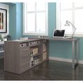 Bestar L Shaped Desk, 59-19/64" D X 59.3" W X 29.7" H, Bark Gray, Melamine 29420-47