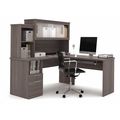 Bestar L Shaped Desk, 65" D X 62.6" W X 62.8" H, Bark Gray, Melamine 88420-47