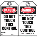 Idesco Safety Do Not Touch This Control Tag, PK10 KAT640AC