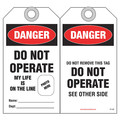 Idesco Safety Self-Laminated Safety Tag, PK10 LAP132AC