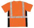 Kishigo T-Shirt, Black Sided, Class 2, Orange, L 9115-L