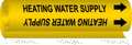 Brady Pipe Marker, Heating Water Supply, Yellow, 5703-I 5703-I