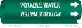 Brady Pipe Mrkr, Potable Water, 2-1/2to7-7/8 In 5744-II