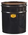 Justrite Open Head Waste Receptacle Drum, Steel, 4.5 gal, Unlined, Black 26040K