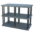 Structural Plastics Freestanding Plastic Shelving Unit, Open Style, 36 in D, 66 in W, 51 in H, 3 Shelves, Black ST6636x3