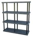 Structural Plastics Freestanding Plastic Shelving Unit, Open Style, 24 in D, 66 in W, 75 in H, 4 Shelves, Black ST6624x4