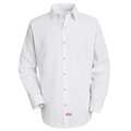 Red Kap Long Sleeved Shirt, White, 100 per. PET, XL SS16WH RG XL