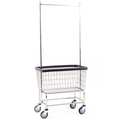 R&B Wire Products Wire Utility Cart with Double Pole Rack, 4.5 Bushel, Chrome 200CFC56C