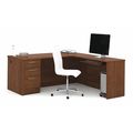 Embassy L Shaped Desk, 76.2" D, 71.1" W, 30.4" H, Tuscany Brown, Melamine 60892-63