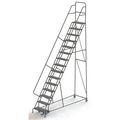 Tri-Arc 186 in H Steel Rolling Ladder, 15 Steps KDSR115246