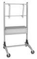 Mooreco Mobile Flat Panel TV Cart, 1 Shelf, Silver 27544