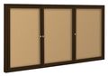 Mooreco Enclosed Bulletin Board, Coffee, 3 Door 94PCH-I