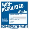 Brady Hazardous Waste Label, White/Blue, PK100 121153