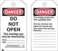 Brady Danger Tag, 5-3/4 x 3 In, Cardstock, PK25 65448