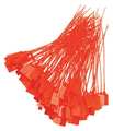 Brady Pull Tight Seal, Plastic, Orange, PK100 133485