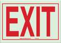 Brady EXit Sign, 10X14", R/WHT, EXit, ENG, TeXt 80284