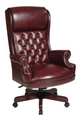 Office Star Vinyl Executive Chair, 20-1/4" to 23", Fixed Arms, Brown TEX228-JT4