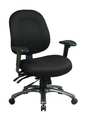 Office Star Desk Chair, Fabric, 18-1/4" to 22" Height, Adjustable Arms, Black 8512-231