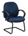 Office Star Navy Blue Guest Chair, 23" W 27" L 45" H, Fixed Arms, Fabric Seat, Work Smart Series EX2655-225