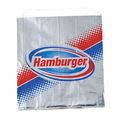 Value Brand Foil Printed Hamburger Bags, 6 x 3/4 x 6 1/2", PK1000 E-7135