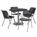 Kfi Round Pedastal Table, 36 W, 36 L, 29 H, Laminate Top, Grey T36RD-B1922SL-GPN-2300-P10