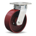 Hamilton Standard Duty Kingpinless Caster, 6" x 2" Metal Wheel, 1/2" Precision Ball Bearing S-52K-6MB