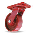 Hamilton Heavy Service Swivel Caster, 6" x 2" Metal Wheel, 1/2" Sealed Precision Ball Bearings, Swivel Lock S-HS-6MB-4SL