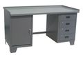 Jamco Heavy Duty Work desks, Steel, 72" W, 31" Height, 2000 lb., Pedestal WY372GP