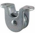 Peerless Open Deck Pulley Block, Fibrous Rope, 1/2 in Max Cable Size, Electro-Galvanized 3-030-18-86-