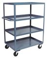 Jamco Utility Cart with Lipped Metal Shelves, Steel, Flat, 4 Shelves, 3,000 lb CD348P600GP