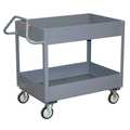 Jamco Utility Cart with Deep Lipped Metal Shelves, Steel, Ergonomic, 2 Shelves, 1,200 lb EK248P500GP