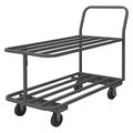 Zoro Select Steel Easy Access & Load Low-Profile Utility Cart with Metal Shelves & Tube Frame, Raised, 1,400 lb EPTT184825PO95